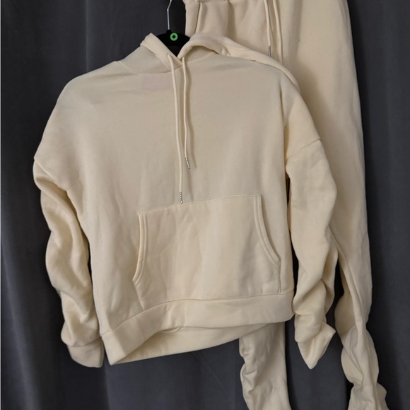Women Cream Hoodie and Joggers Set - Picture 6 of 6